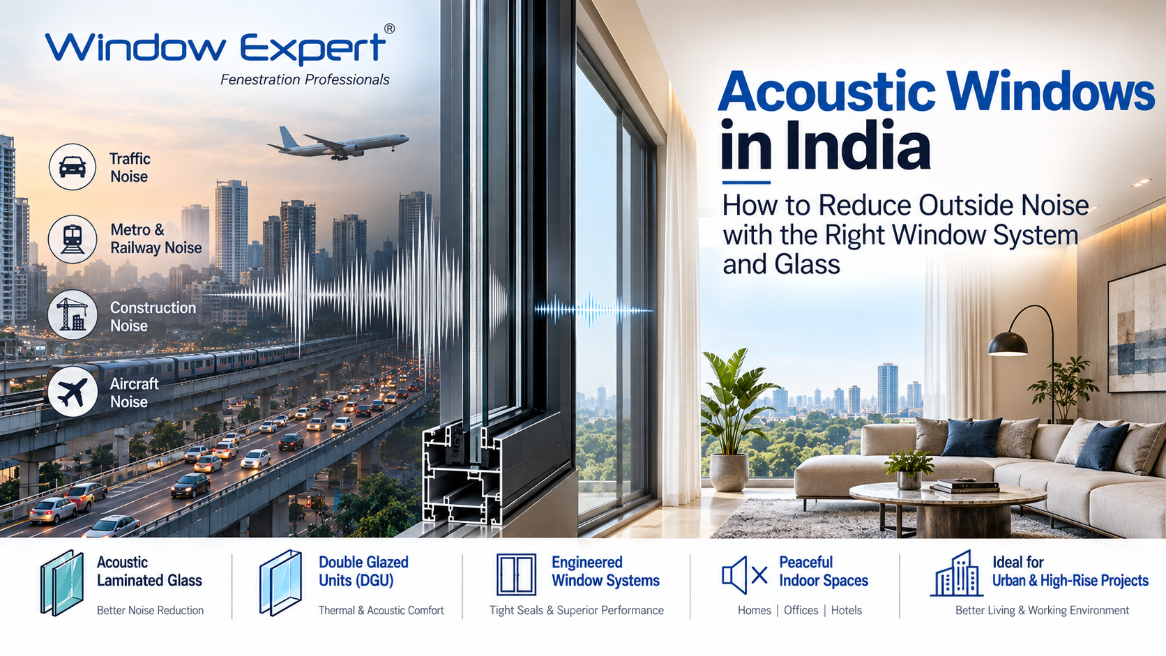 Acoustic Windows in India: How to Reduce Outside Noise with the Right Window System and Glass
