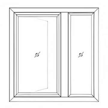 Single Shutter Inside/Outside Opening Side Hung + Side Fix Window