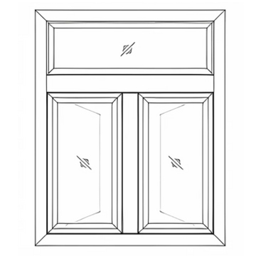 Double Shutter Inside/Outside Opening Side Hung + Top Fix Window