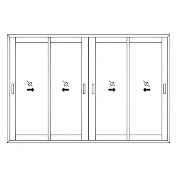 2T + 4G Shutter Sliding Window