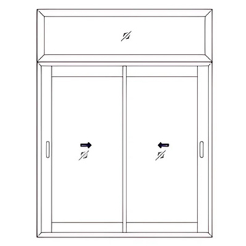 2T + 2G Shutter Sliding + Top Fixed Window