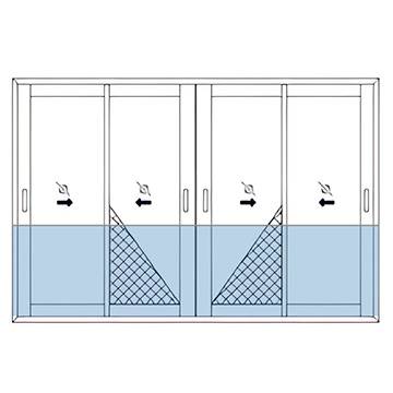 3T + 4G Shutter Sliding 2 Mesh Shutter Sliding Window