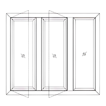 Double Shutter Inside/Outside Opening Side Hung + Side Fix Door