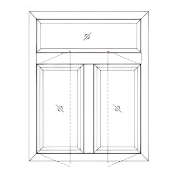 Double Shutter Inside/Outside Opening Side Hung + Top Fix Window